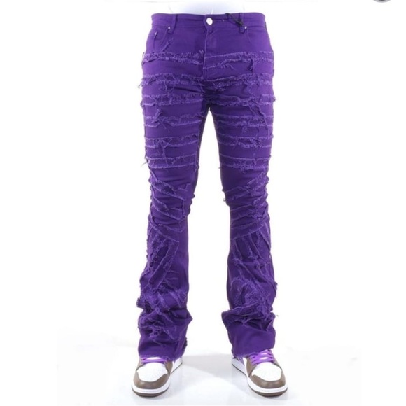 Purple ripped stacks Sz various - Picture 5 of 10